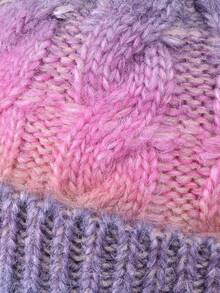 Women's Knitted Hat & Scarf 2 Pieces Set, Warm, Thick, Ombre Color, Fashion Versatile Beanie, Autumn/Winter Autumn Outfits Fluffy