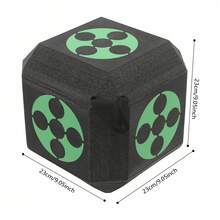 Cubic Archery Training Target, Target For Hunting Shooting Indoor Outdoor, Arrow Shooting Target For Use At Archery Ranges, Outdoor Events, And Home Practice, 23*23*23cm - Black+Green - View 3
