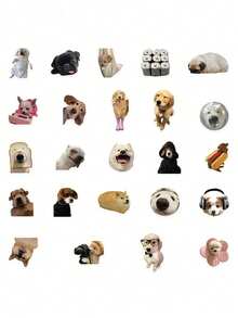 50pcs Funny Dog Meme Stickers PVC Gift Cartoon Decoration Scrapbook Laptop Luggage Guitar Water Cup Phone Case DIY Decal