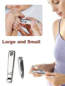 4 件套指甲钳套装：防溅指甲钳，高品质不锈钢指甲钳和脚趾甲钳，耐用刀片，适合每个人的指甲护理工具，卧室、浴室、指甲清洁和修剪 - 彩色 - 查看 8