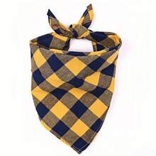 New Plaid Triangle Scarf, Creative 100% Cotton Pet Dog Scarf, Pet Cat Scarf, Customizable Logo Drool Bib