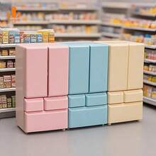 1 قطعة ثلاجة لعبة للأطفال ذات الأبواب الثلاثية الألوان، إكسسوار دمية فريد، ديكور ثلاجة مصغرة، مجموعة ألعاب محاكاة، هدية عيد الميلاد، هدية عيد الهالوين، هدية رأس السنة