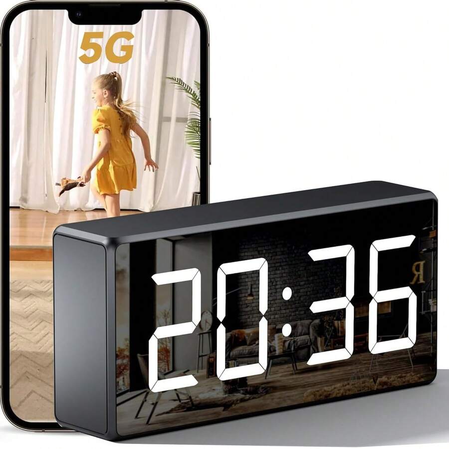 Desktop Smart Clock 4K Camera With 5G HD WiFi Monitoring, Remote ...