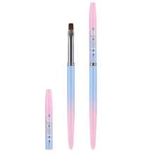 Nail Art Clean Up Brushes,Flat/Oval/Fine Angled Gel Nail Brushes,For Nail Art Design Painting DIY And Cleaning Polish Mistake On The Cuticles - Multicolor - View 9