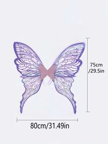 1pc Extra Large Gold Foil Butterfly Wings, Ideal For Halloween, Elf Ears Party, Fairy Costume, Carnival, Birthday Gift - Multicolor - View 4