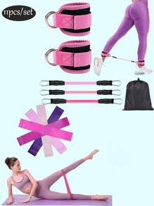 11pieces/6pieces-Ankle Resistance Bands, Ankle Bands With Cuffs, Resistance Bands For Leg And Butt Training, Ankle Bands With Exercise Bands,5 Color Gradient Resistance Ring Exercise Bands, Suitable For Women's Fitness Home Gyms, Mini Exercise Bands For Leg And Hip Yoga Strength Training, Yoga Tension Bands, Tension Rings, Elastic Tension Bands - Multicolor - View 12