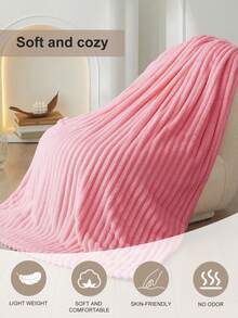 1pc Throw Blanket, Bedding, Cozy And Warm Blanket, Lightweight Soft And Comfortable, Solid Color Series, Minimalist And Stylish Design, Suitable For Sofa, Bedroom, Living Room, All-Around Comfort, Travel Use, Nap Blanket, Reference Size Image, Multiple Sizes Available, Machine Washable, Autumn Decor, Room Decor, Back To School, School Supplies