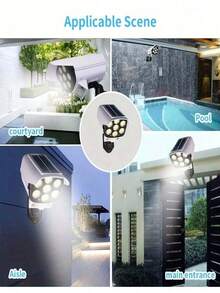 1PC Motion Sensor Solar Light, 2000 Lumens, 77LED Spotlight, 3 Functional Modes, Wireless Floodlights For Hotels, Porches, Gardens, Courtyards, Lanes, Virtual Security Camera - Solar And Motion Sensing -2025 Upgrade -1200mah