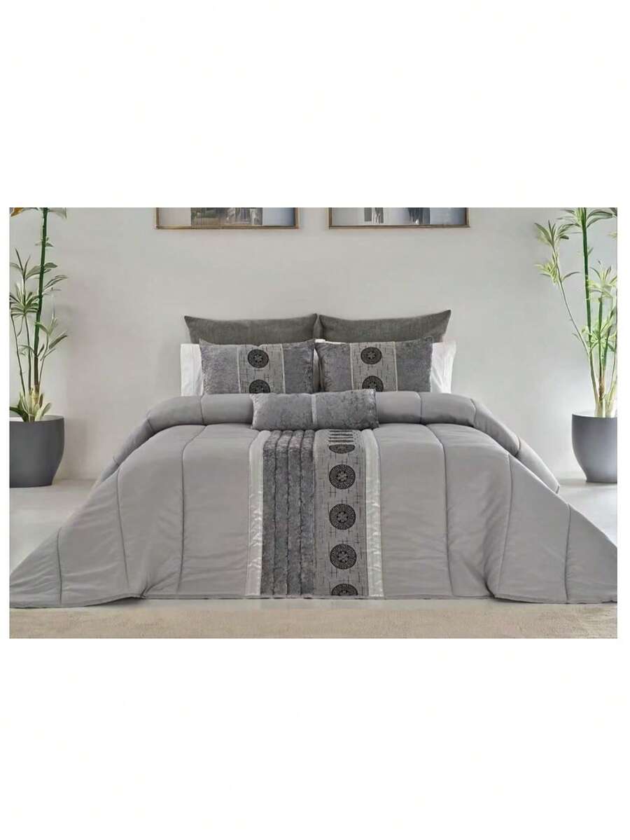 Nordic-Style Duvet With Microfiber Down Pillowcase. Printed All-Season Duvet. Reversible. Available In Various Colors. Nordic-Style Duvet With Filling. Available In Various Sizes. - màu xám bạc - Xem 1