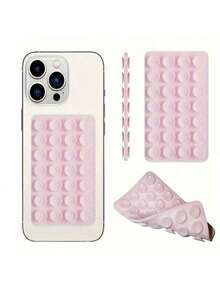 1pc Silicone Transparent Suction Cup Phone Case Stand, Suction Cup Phone Holder, Octobuddy, Sticky Phone Stand, Suitable For Smartphones