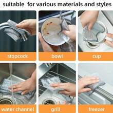 Metal Wire Dish Cloth 10 Pack Nonstick Kitchen Cleaning Cloths For Pots, Pans, And F - Silver - View 9