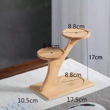 1 szt. bambusowy stojak na doniczki z tacką do dekoracji sukulentów, specjalny stojak na kwiaty na balkon, kreatywny stojak do przechowywania z litego drewna bambusowego, stolik z figurkami/ozdobami