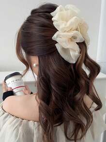 1pc/2pcs Women's Elegant And Sweet Black Fabric Mesh Clouds, Glitter Permed Rhinestone Bow Large Grab Clip Ponytail Hair Updo Hair Claw Is Suitable For Daily Matching Clothing, Hairstyle Dressing Hair Accessories Fall Claw Clip Fashion Hair Clip Autumn Hair Clutch Winter Accessories For Vacation Outfits Woman