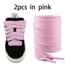 2 Pairs 0.79 Inch Wide Shoelaces - Classic Casual Style, Solid Color Design, Durable Fabric Laces Suitable For Sneakers, Casual Shoes, Classic Lace-Up Shoes, Fabric Lace-Up Shoes - Multicolor - View 12