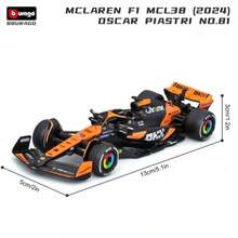 Burago ​ 1:43  F1 MCL38 Miami GP - Oscar Piastri #81 Diecast Model (2024 Collector Edition)​​ - 1:43-mCL38#81 - View 6