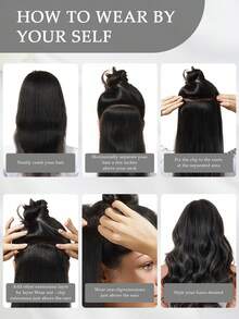 70-100g Clipes de Cabelo Humano Real 7 peças 1 conjunto pode ser usado, 2 conjuntos podem ficar muito cheios, Extensões de Cabelo Humano Natural Retas Sem Costura Clipe-In, Destaques, Essenciais para Férias, Festivais, Escola, Noiva