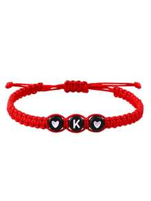 Neue europäische und amerikanische handgefertigte 26 Buchstaben Buchstaben Armband für Frauen, zierliches herzförmiges Paar Armband, Muttertags Geschenk für Mutter, Freunde, Geliebte - Rot - Übersicht 36