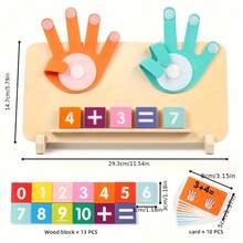Wooden Arithmetic Learning Board For Children Over 3 Years Old - Educational Toy With Number Blocks And Math Operation Cards, Interactive Addition And Subtraction Cognitive Tool For Early - trái cam - Xem 7