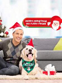 1pc Christmas Triangle Scarf, Suitable For Cats, Dogs, Pet Parties, New Year Celebrations, Christmas Decorations