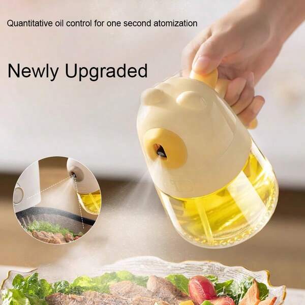 1 pieza Botella rociadora de aceite con forma de oso, Olla rociadora de aceite atomizado, Olla de control de aceite para el hogar, Olla pequeña de vidrio rociadora de aceite para barbacoa