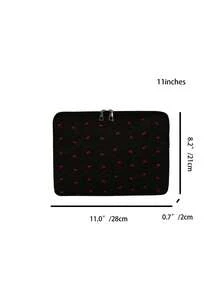 Multi-Size Laptop Bag With Bow Pattern, Handheld Computer Protective Sleeve, Tablet Storage Pouch, Fits 13/13.3/14/15/16 Inch Laptops, Notebooks, Chromebooks - Black - View 9