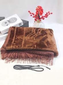 2pcs/Set Ramadan Gift Blanket, 80cm*120cm Plush Thick Blanket With Tassels, Soft & Lightweight, Arch Pattern Design - Multicolor - View 7