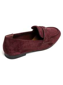 حذاء Mocassins نسائي مطبوع على شكل حيوان - حذاء بدون كعب البقرة والفهد وألوان موحدة - الأحمر - مشاهدة 4