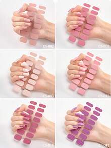 48/96/128/192片装多巴胺美甲贴纸套装，包含粉色、黑色、白色、红色、蓝色、绿色等多种颜色，闪光美甲贴纸，DIY全套美甲贴纸，按压式美甲贴纸，渐变闪光美甲贴纸，持久耐用，适合日常、圣诞节、新年、派对等场合，快速轻松地打造美丽惊艳的美甲造型。（注意：本产品不适用于UV固化） - 彩色 - 查看 25