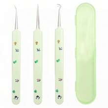 3Pcs/Set Stainless Steel Acne Clip Set Comedones Extractor Acne Removal Kit For Travel Or On-The-Go Touch-Ups,Blackhead Remover,Beauty,Skin Care Products,Spa,Self Care,Skin Care Tools,Face Care,Esthetician Supplies,Skin,Face Wash,Facial
