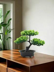 1pc 45cm/17.72in Elegant Artificial Pine Bonsai Tree Tabletop Bonsai, Low-Maintenance & Lifelike, Perfect Gift For Plant Lovers,Ideal For Small Spaces,For Home Office Desk Deco