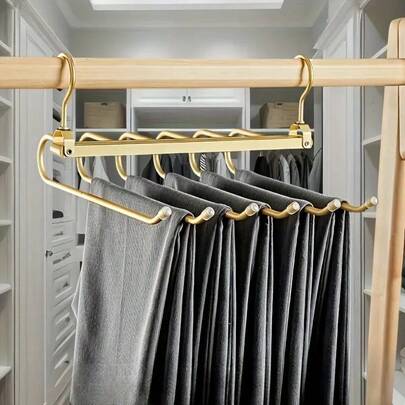 6-In-1 Rotatable Folding Trouser Rack - Space-Saving Multifunctional Trouser Storage Box With Anti-Slip Design, Suitable For Hotels, Homes, And Travel - Durable, Compact, And Easy To Use