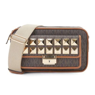 Michael Kors Women's Bradshaw Series Dark Brown/Acorn Brown Monochrome Medium Shoulder Bag 32H1G2BC2V 252