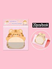 8 Pieces/Set Of Cute Cartoon Animal Pattern Sticky Notes, Creative Stand-Up Sticky Notes, 20 Sheets Per Sheet, 160 Sheets In Total, Christmas Gifts Or Prizes, School Supplies, Back To School