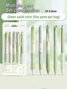 5/10 Pcs Fashionable Retractable Neutral Pens, 0.5mm Fine Point, Black Ink, Quick Dry No Bleed, Smooth Writing Pen, Aesthetic Pens For Writing Drawing Journaling Note Taking, Gifts Suitable For Exams, Office Work & Stationery Back To School