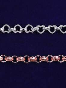 DUBSS 男士镂空心形链条手链，阿尔伯特扣，嘻哈风格饰品 - 心 - 查看 6