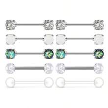 12 Stücke/Set Zungen-Piercing Ring aus Edelstahl, Mikro-eingebetteter Zirkonia Barbell Zungen-Piercing, Piercing Schmuck, unisex, Punk-Stil, glänzende Lippen und Zunge, Piercing Schmuck, langanhaltend Farbe, täglicher Gebrauch für Nachtclubpartys