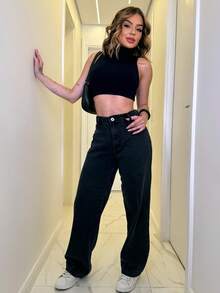 Wide Leg Without Graphite Pocket - 灰色 - 查看 1