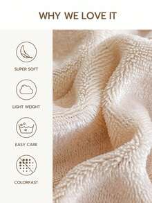 1pc Beige Solid Flannel Fitted Sheet, Machine Washable, Comfortable, Soft, Warm - Beige - View 2