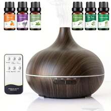 Diffusers For Essential Oils Large Room, 550ml Essential Oil Diffusers With Remote Control, Ultrasonic Oil Diffuser With Timer, 7 Colors Light For Bedroom