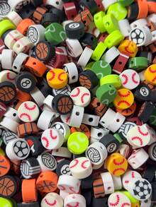 100pcs/Pack Assorted Cute Soft Clay Beads, Suitable For Bracelets And Necklaces - Multicolor - View 15