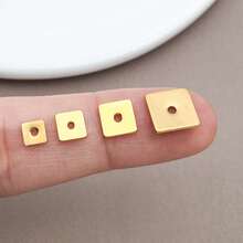 20/50 件 304 不锈钢扁平方形隔珠金属塞散珠小扁平缝珠适用于 DIY 手链项链珠宝制作 4/5/6/8 毫米 - 彩色 - 查看 3