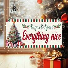 1 PIEZA Cartel de madera colgante de Feliz Navidad - Tablero de madera estilo rústico con decoración festiva - Encanto universal de porche invernal para fiesta de bienvenida, decoración de fiesta y decoración navideña exterior