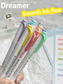 15pcs Double-Headed Fluorescent Highlighter Pens, 17*14cm, Dual Tip Pastel Highlighters, Fluorescent Marker Pens For Coloring, Underlining, Highlighting, Thick & Thin Tips, Back To School Essential