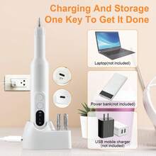 Cordless Electric Nail Drill, Rechargeable Nail File Kit For Gel & Acrylic Nails, Manicure Pedicure At Home/Salon, Perfect Gift For Women & Daily Essentials - trắng - Xem 6
