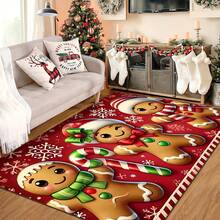 1 قطعة سجادة ذات نمط رجل الزنجبيل الكريسماسي مخصصة، مصنوعة من مواد فاخرة (مخمل بلوري خفيف الوزن وناعم)، مضادة للانزلاق وسهلة التنظيف والغسيل، مناسبة لديكور المطبخ وغرفة المعيشة والنوم، سجادة كبيرة لطاولة القهوة، سجادة ترفيهية، سجادة جانب السرير، ديكور المنزل، ديكور الغرفة، غرفة الأطفال، غرفة الألعاب، المدخل، متعددة الأنماط قابلة للغسيل في الغسالة، مقاسات متعددة