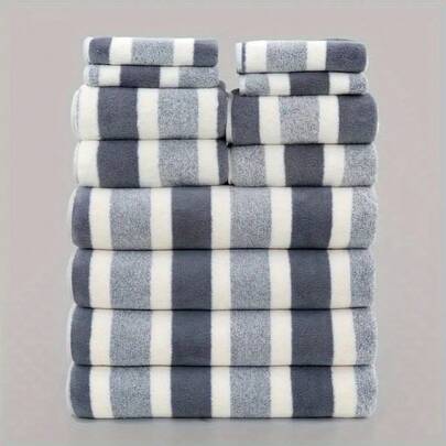 12pcs Towel Set 4 Highly Absorbent Towels Washcloths 4 Hand Towels 4 Bath Towels Quick Dry Bath Towels Extra Soft Towel Set For Bathroom Sports Hotel Gym Spa