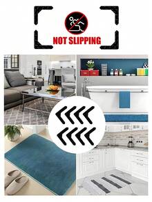 24 件/16 件/8 件/4 件/1 件地毯胶带、可水洗防滑双面胶带、可重复使用地毯防滑垫、多功能粘性角胶带、适用于客厅、卧室、厨房和浴室地毯固定、防滑地毯胶带和垫