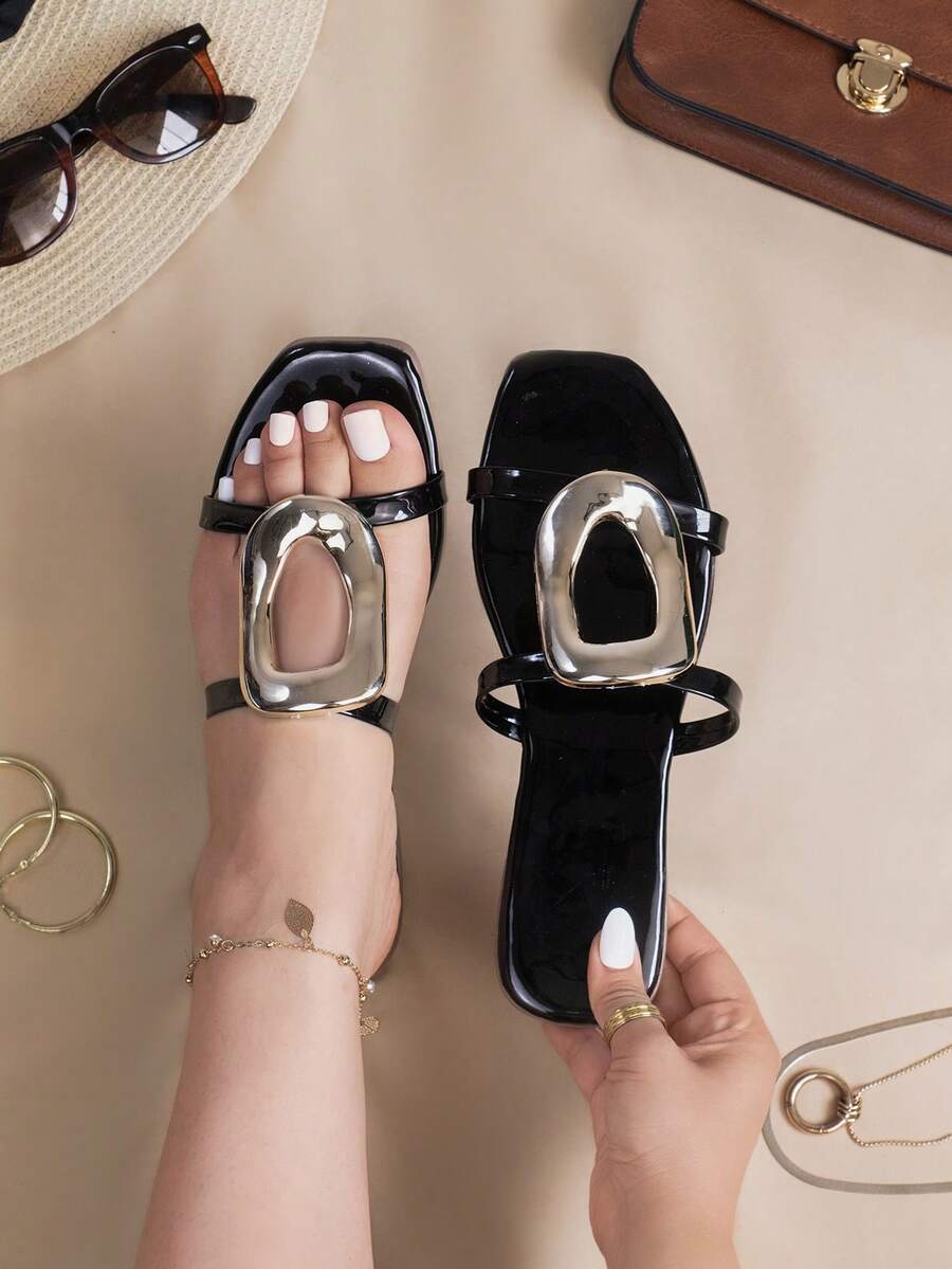 Women Flat Sandals - Black - View 1