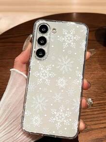 1 个圣诞节和冬季雪花形软手机壳，适用于 17/17 Air/17 Pro/17 Pro Max、Honor、Redmi、Galaxy A04e/12/A13/A14/A34/A50/A52/A53/A54/S21/S22/S23/S24/S25/S25Ultra、6A/7A/8A、12T/13T - 無色 - 查看 4