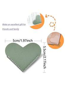 3pcs Set,Leather Heart-Shaped Bookmark, Corner Book Accessory Cute Corner Bookmark, Reading Enthusiast Book Accessory, Women's Bookmark, Book Enthusiast Bookmark, Suitable For Gifts For Women, Children, And Book Enthusiasts, Cute Handmade Reading Gift Accessory,Color Random Back To School